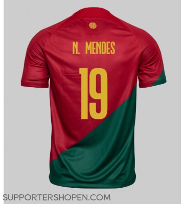 Portugal Nuno Mendes #19 Hemma Matchtröja VM 2022 Kortärmad